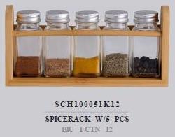 Day & Night Θήκες Μπαχαρικών από Μπαμπού Διάφανες 5τμχ