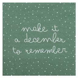 December To Remember Χαρτοπετσέτες 33x33εκ. Πράσινες 20τμχ