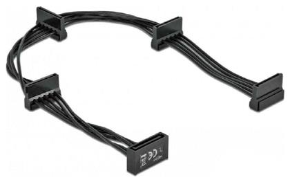 DeLock 15-Pin Sata male - 4x 15-Pin Sata female Cable 0.40m Μαύρο (60395)