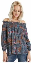 Desigual Kalima Off-Shoulder Γυναικείο Top Μπλε