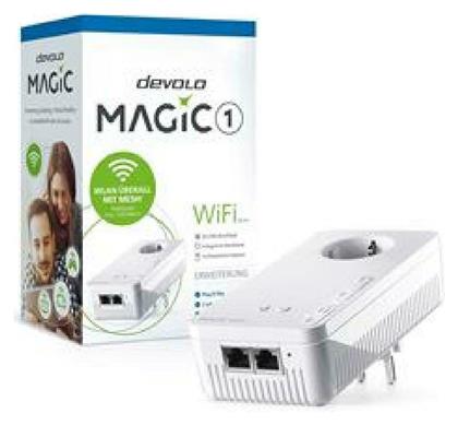 Devolo Magic 1 WiFi 2-1 Powerline για Ασύρματη Σύνδεση Wi‑Fi 5 με Passthrough Πρίζα και 2 Θύρες Ethernet