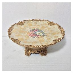 Διακοσμητική Πιατέλα Πορσελάνης Χρυσή 33.5x33.5x15εκ.