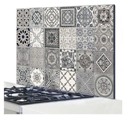 Διακοσμητικό Αυτοκόλλητο Τοίχου Grey Azulejos Multi 72x48εκ. Ango