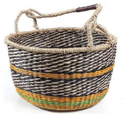Διακοσμητικό Καλάθι Ψάθινο Brandy Πολύχρωμο 20x20x14cm Soulworks