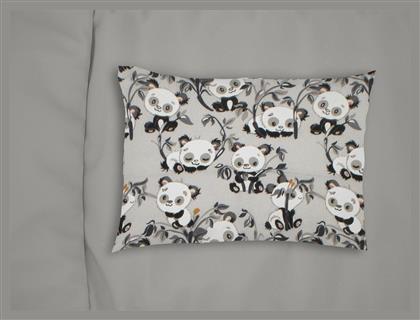 Dimcol Bebe Panda Bear Βρεφική Μαξιλαροθήκη από 100% Βαμβάκι Grey 35x45εκ. από το 24home