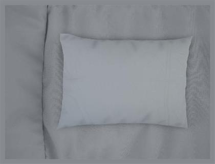 Dimcol Bebe Solid Βρεφική Μαξιλαροθήκη από 100% Βαμβάκι Light Blue-grey 45x35εκ.