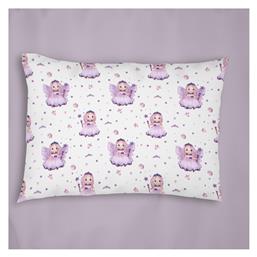 Dimcol Bebe Βρεφική Μαξιλαροθήκη από 100% Βαμβάκι White-Lilac 35x45εκ.