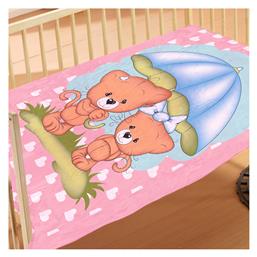 Dimcol Κουβέρτα Κούνιας Rainy Bears Βελουτέ 110x140cm 06 Pink από το Spitishop