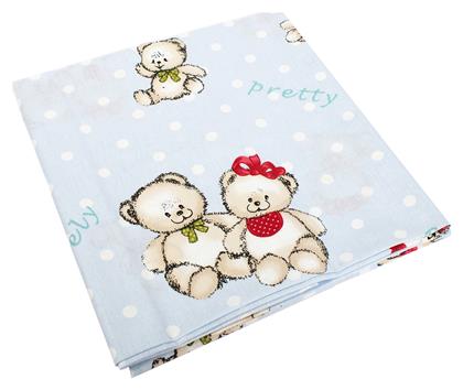 Dimcol Lovely Bears Πάνα Αγκαλιάς Χασέ σε Γαλάζιο Χρώμα 80x80cm