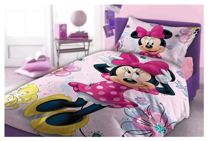 Dimcol Σετ Σεντόνια Μονά Βαμβακερά Home Minnie 853 Pink 160x240cm 3τμχ