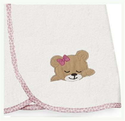 Dimcol Βρεφική Κάπα-Μπουρνούζι με Κουκούλα Sleeping Bear Cub 12 White & Pink από το Designdrops