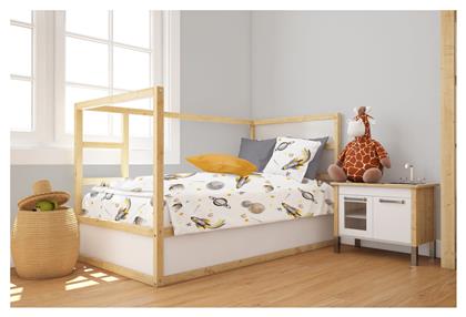 Dimcol Βρεφική Παπλωματοθήκη Bebe Space White-grey 120x160εκ.