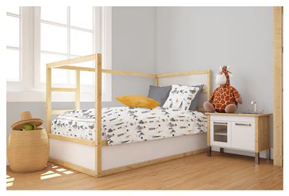 Dimcol Βρεφική Παπλωματοθήκη Bebe White-grey 120x160εκ.