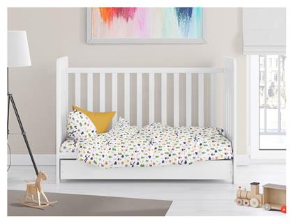 Dimcol Βρεφική Παπλωματοθήκη Bebe White-multi 120x160εκ.