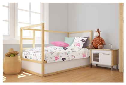 Dimcol Βρεφική Παπλωματοθήκη Bebe White-pink 120x160εκ.