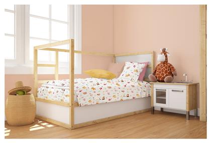 Dimcol Βρεφική Παπλωματοθήκη Bebe White-pink 120x160εκ.
