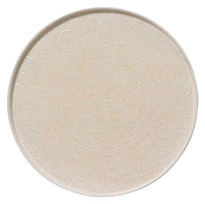 Δισκος Μεταλλικος Λευκος Επικαλυμμενος Διαφανο Σμαλτο 60cm 60x60x3cm Μονόχρωμο Kaeming