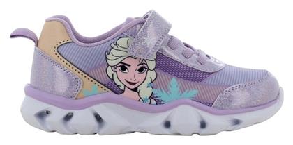 Disney Παιδικά Sneakers Frozen Ανατομικά με Σκρατς & Φωτάκια Λιλά