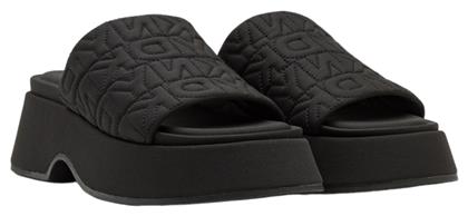 DKNY Mules με Χοντρό Ψηλό Τακούνι σε Μαύρο Χρώμα