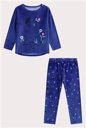Dpam Παιδική Πιτζάμα Χειμωνιάτικη Βελούδινη Μπλε