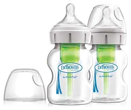 Dr. Brown's Σετ Γυάλινα Μπιμπερό με Θηλή Σιλικόνης για 0+ μηνών 150ml 2τμχ