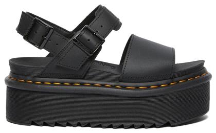 Dr. Martens Voss Quad Γυναικεία Σανδάλια Flatforms σε Μαύρο Χρώμα