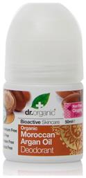 Dr.Organic Moroccan Argan Oil Φυσικό Αποσμητικό σε Roll-On Χωρίς Αλουμίνιο 50ml