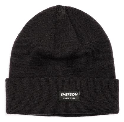 Emerson Beanie Unisex Σκούφος Πλεκτός σε Μαύρο χρώμα