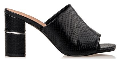 Envie Shoes Mules με Χοντρό Ψηλό Τακούνι σε Μαύρο Χρώμα