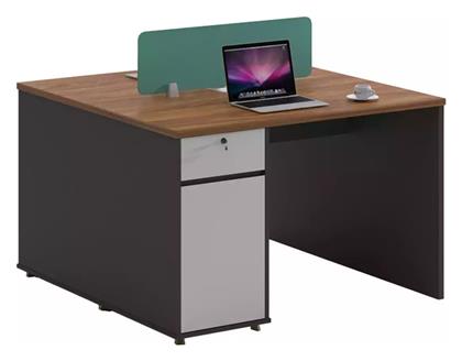 Επαγγελματικό Γραφείο Dakota 120x120x76εκ. Καρυδί-ανθρακί