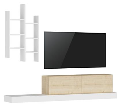 Έπιπλο Τηλεόρασης Ξύλινο Rumba Λευκή-oak Μ180xΠ30xΥ31cm