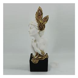 Επιτραπεζιο Διακοσμητικο Γλυπτο Γυναικα Λουλουδι Λευκο & Χρυσο 10.5x9x28.5cm 14066 752-27199