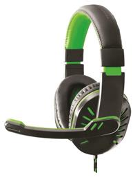 Esperanza Crow (Green) Over Ear Gaming Headset με σύνδεση 2x3.5mm Πράσινο