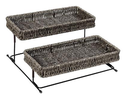 Espiel Διακοσμητικός Δίσκος Ψάθινος Ορθογώνιος 28x28x13cm 2τμχ