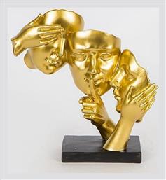 Estheti Home Διακοσμητικο Γλυπτο 3 Προσωπα Χρυσο 21x9.8x21.5cm 752-27062