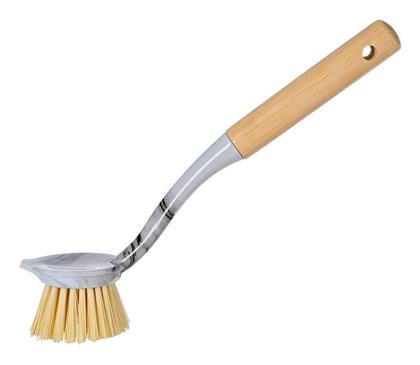 Estia Bamboo Essentials 04-14322 Μπαμπού Βούρτσα Καθαρισμού με Λαβή για Πιάτα Λευκή