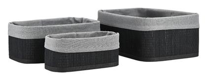 Estia Bamboo Essentials Καλάθι Αποθήκευσης Bamboo Μαύρο 3τμχ