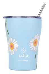 Estia Coffee Mug Save The Aegean Ποτήρι Θερμός Ανοξείδωτο BPA Free DREAMY SKY 350ml με Καλαμάκι