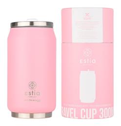 Estia Travel Cup Save the Aegean Ποτήρι Θερμός Ανοξείδωτο BPA Free Blossom Rose 300ml με Καλαμάκι