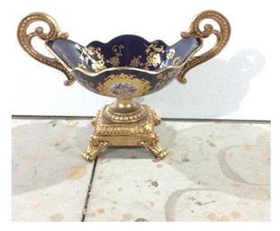 Eurolamp Φοντανιέρα Πορσελάνης με Καπάκι 33x22x19cm Μπλε