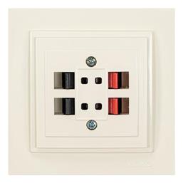 Eurolamp Πρίζα Ηχείων με Πλαίσιο σε Μπεζ χρώμα 152-10262