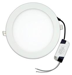Eurolamp Στρογγυλό Χωνευτό LED Panel 20W με Φυσικό Λευκό Φως 4000K 22.5εκ.