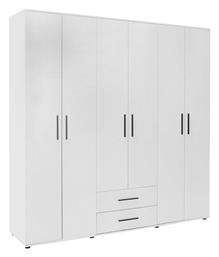 Εξάφυλλη Ντουλάπα Ρούχων Bianco Λευκό 206x52x213cm