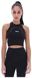 Fila Lacey Αμάνικο Αθλητικό Crop Top Μαύρο