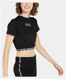 Fila Vanora Κοντομάνικο Crop Top Μαύρο