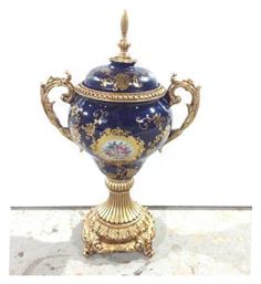 Φοντανιέρα Πορσελάνης με Καπάκι 28x19x50cm Μπλε
