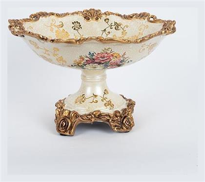 Φοντανιέρα Πορσελάνης με Καπάκι 30x30x20cm Χρυσή