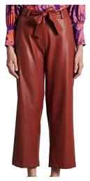 Forel Γυναικεία Ψηλόμεση Δερμάτινη Παντελόνα Orange Red