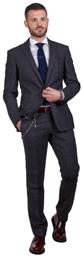 Fragosto Slim Fit Suit Wool - Dark Grey Check