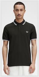 Fred Perry Twin Tipped Ανδρική Μπλούζα Κοντομάνικη Polo Πράσινη